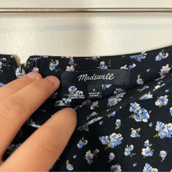 Madewell Ruffle-Wrap Mini Skirt Baby’s Breath Blue Floral Pattern Size - Picture 4 of 8
